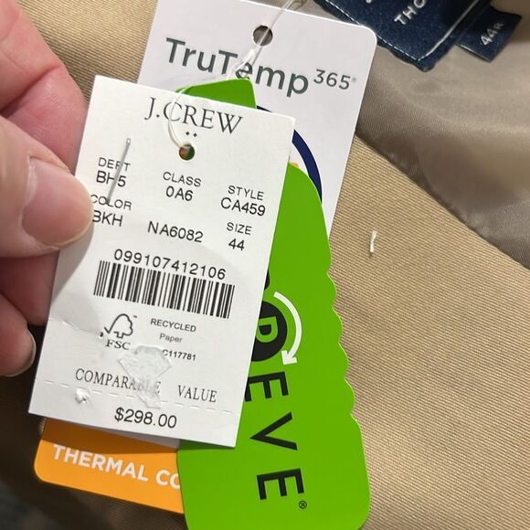 J. Crew Factory ca459 Slim-fit Thompson TruTemp365® Blazer For Men size 44 NWT - Picture 7 of 10